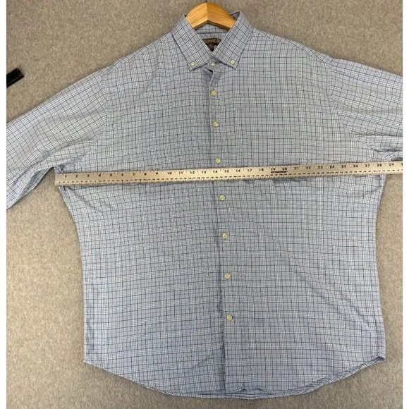 Peter Millar Shirt Mens XL Blue Plaid Summer Comfort Performance Long Sleeve - Picture 7 of 9
